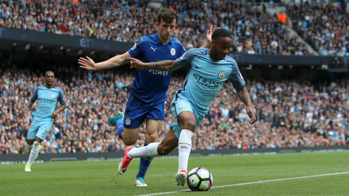 SEE YOU LATER: Sterling ghosts past Ben Chilwell.