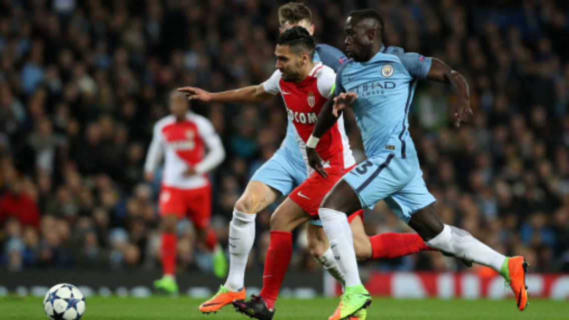 WHAT A NIGHT: Sagna reacts to a wonderful game at the Etihad