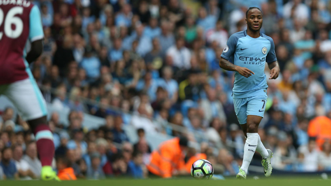 HAMMERS FORM: Raheem Sterling scored twice in the Etihad game