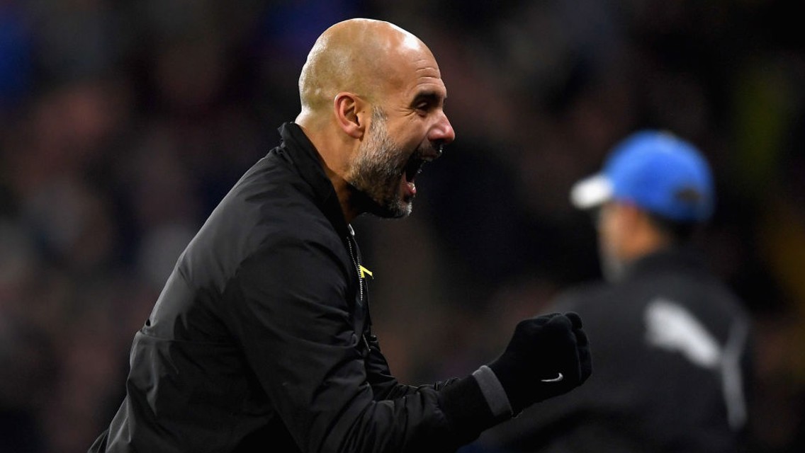GUARDIOLA GLEE: The manager's happy with a comeback that secures the best ever start to a Premier League season!