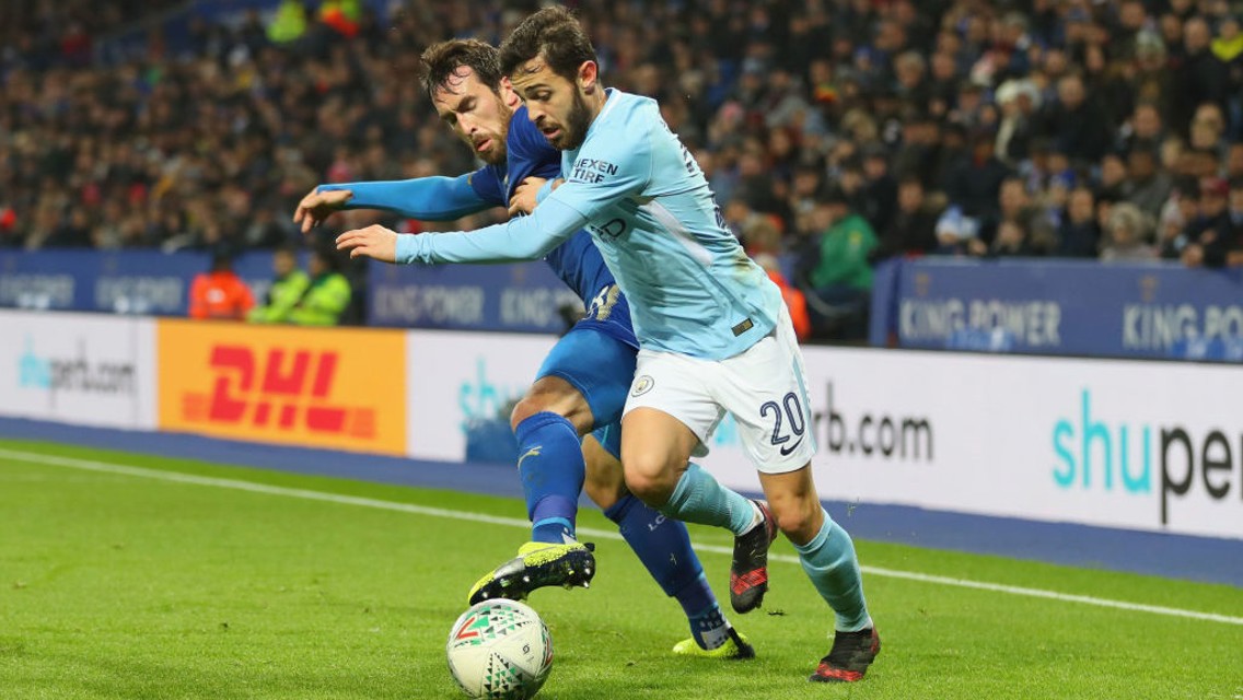 TRICKERY: Bernardo Silva gets the better of Christian Fuchs.