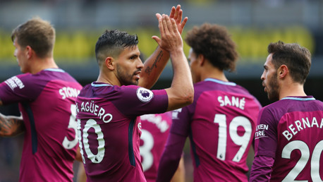 DEVASTATING DISPLAY: Sergio Aguero bagged a hat-trick at Watford