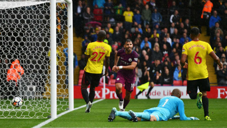 LETHAL WEAPON: Sergio Aguero celebrates his second goal