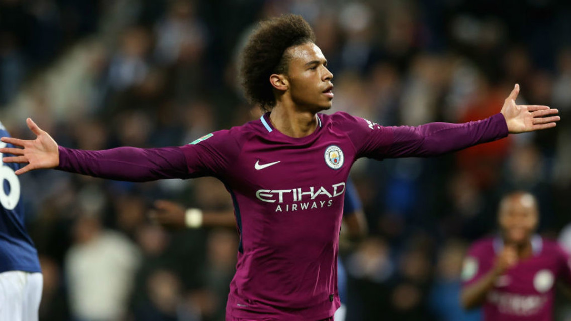 TWO GOOD: Leroy Sane celebrates his stunning second goal