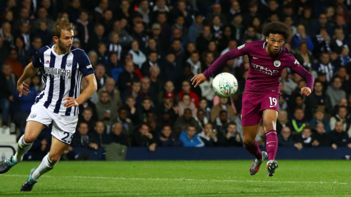 SECONDS OUT: Leroy Sane fires home his and City's second goal