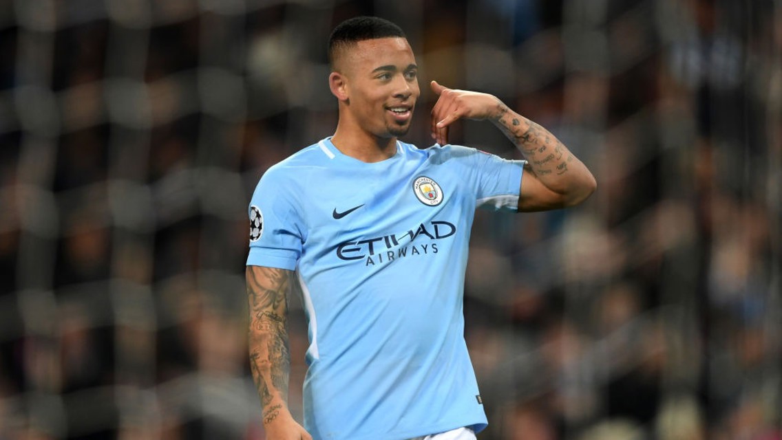 ​BACK IN THE GOALS: Gabriel Jesus celebrates handing City an early lead.