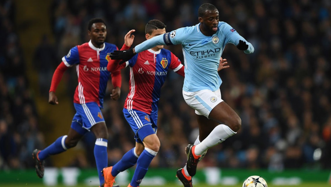 ON THE BALL: Yaya Toure in control against Basel