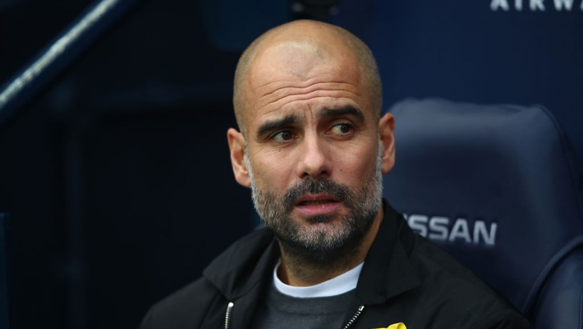 PEP WATCH: The manager takes his seat at the Etihad. 