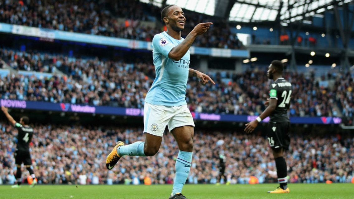 STERLING DISPLAY: Raheem has now scored four in his last three Premier League games 