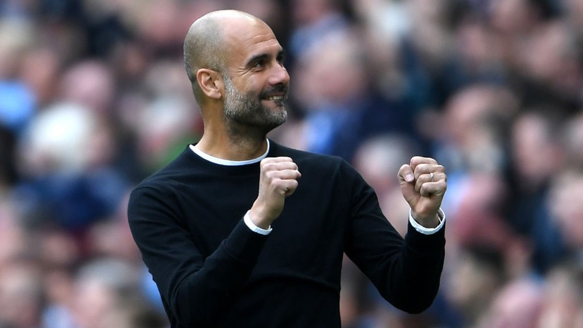 PEP WATCH: The manager enjoyed his side's dominant first-half showing.