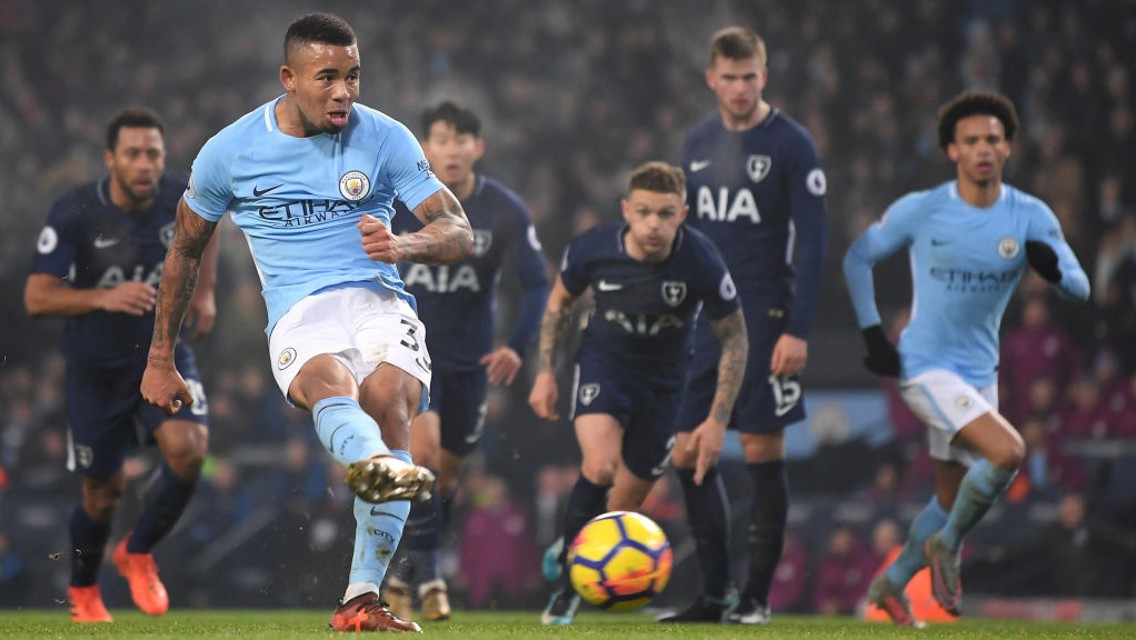 SPOT KICK: Gabriel Jesus strikes from 12 yards.