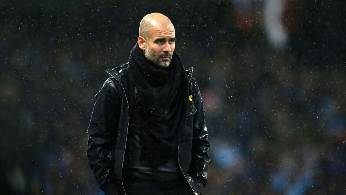 ​MASTERMIND: Pep watches on from the touchline.