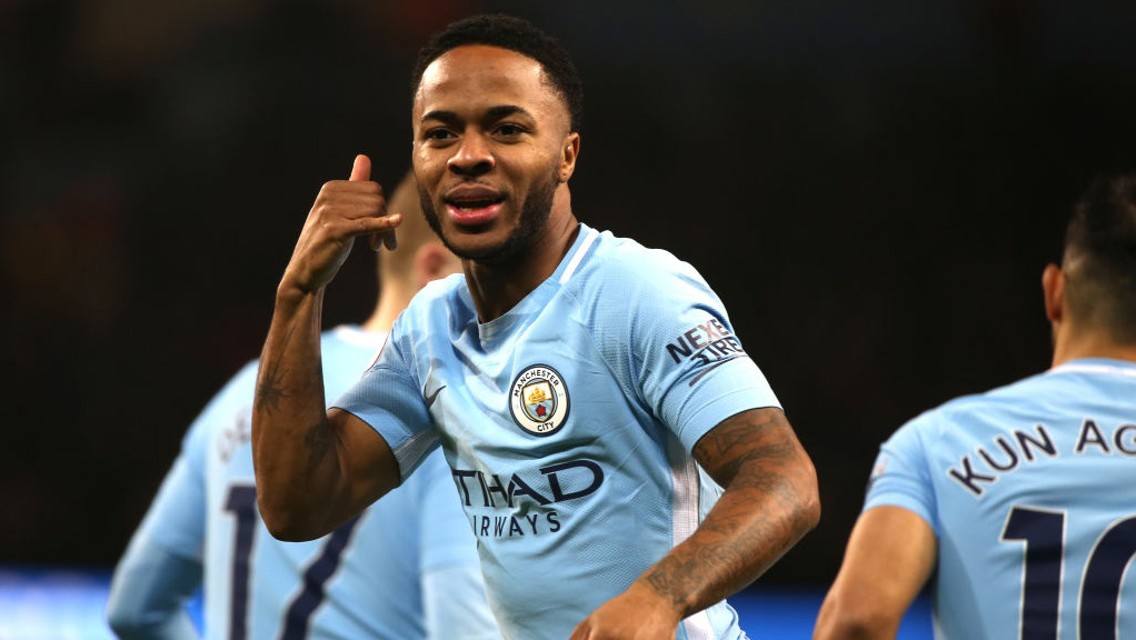 ON FIRE: Raheem Sterling opens the scoring with his ninth goal in nine Premier League home games this season.