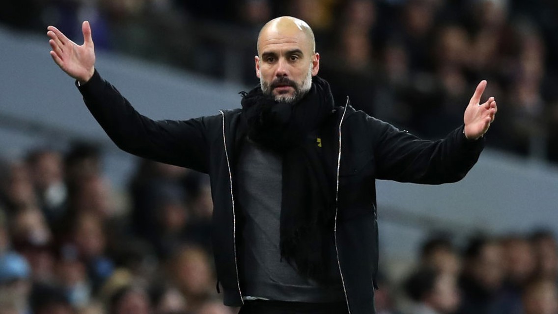 ​PEP WATCH: The manager observes from the touchline.