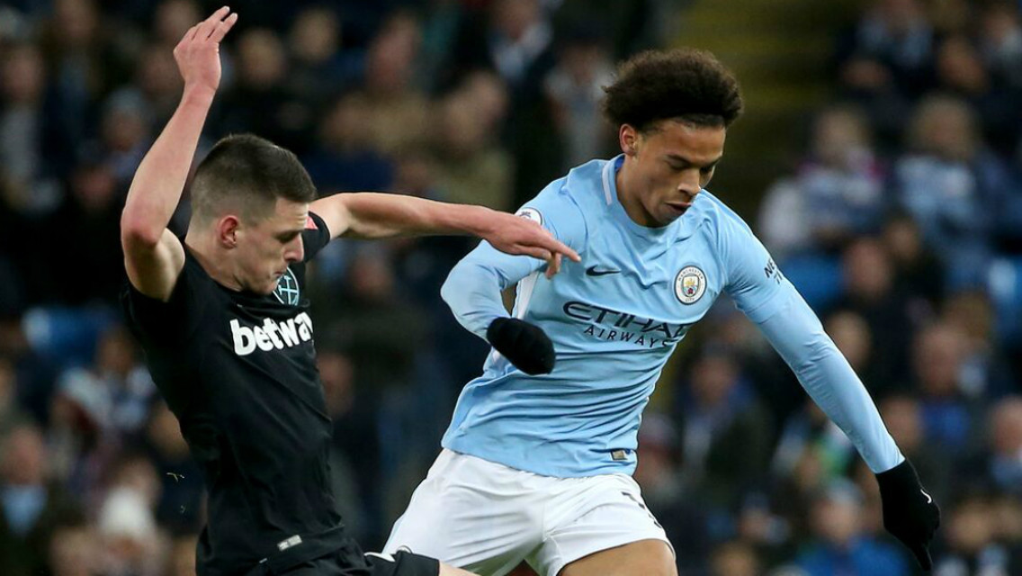BATTLE: Leroy Sane wrestles his way out of a challenge