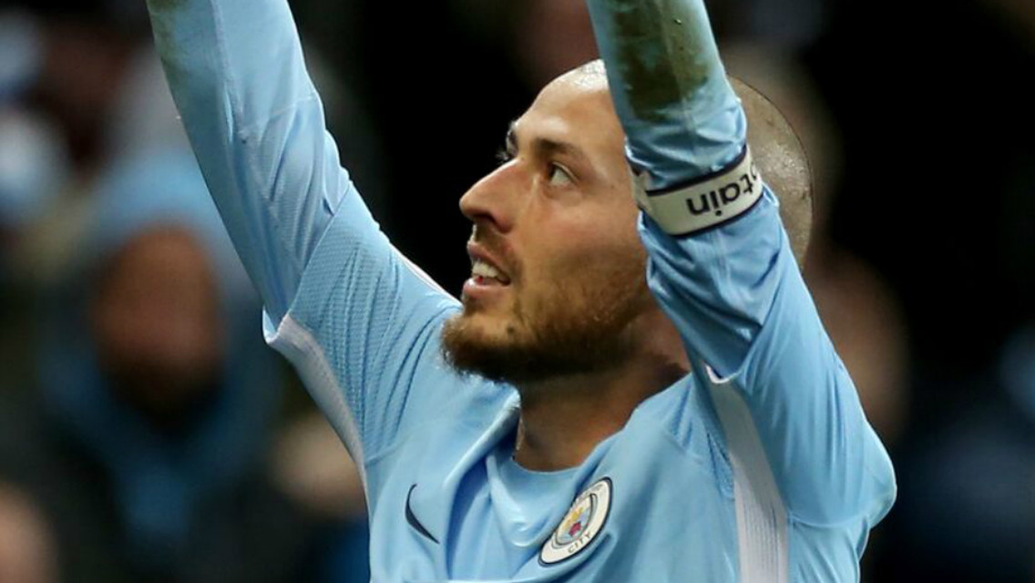EL MAGO: David Silva celebrates his contract extension by bagging the winner against West Ham