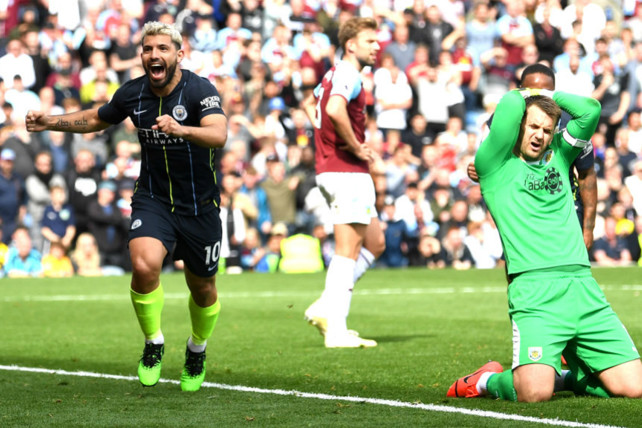 GET IN: Sergio Aguero grabbed the winner with his 20th goal of the season.