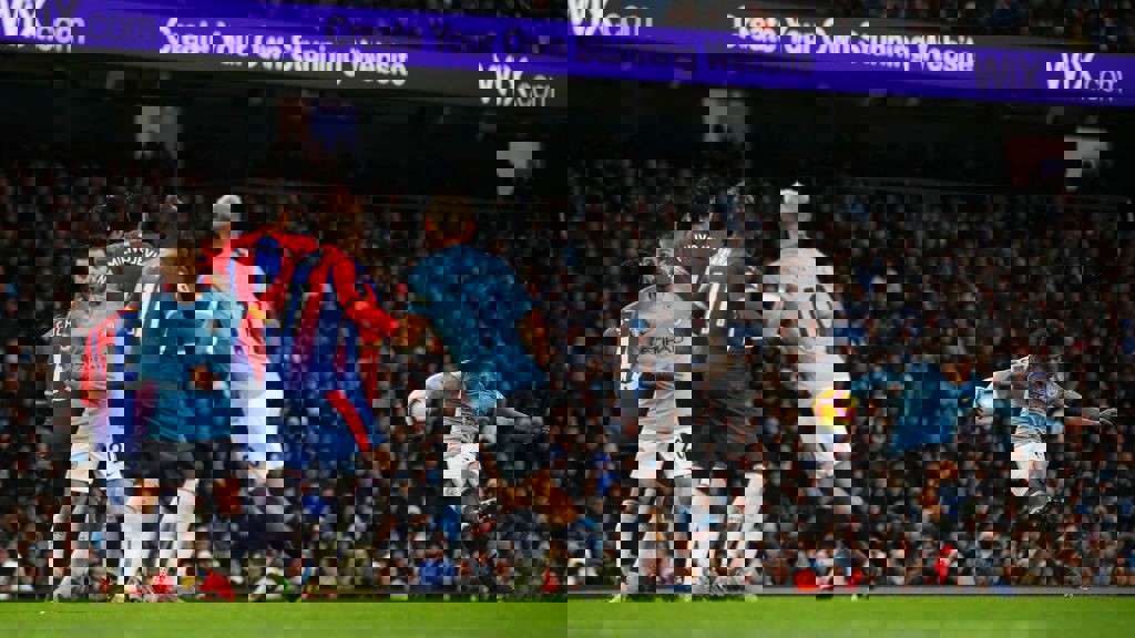 SO CLOSE: Leroy Sane's free kick hits the post