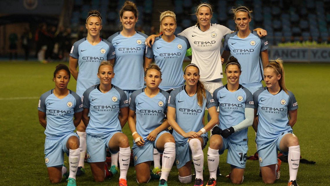 HISTORY MAKERS: The Blues line up for their first ever Champions League game