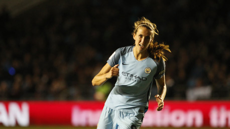 OPENER: Jill Scott bags City's first ever goal in the competition