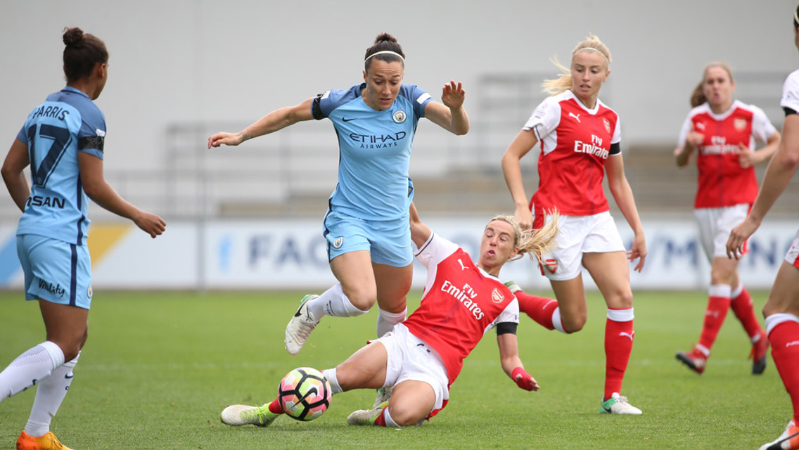 STEADY: Lucy Bronze rides a challenge