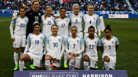 HISTORY MAKERS: England line up ahead of their game against the USA