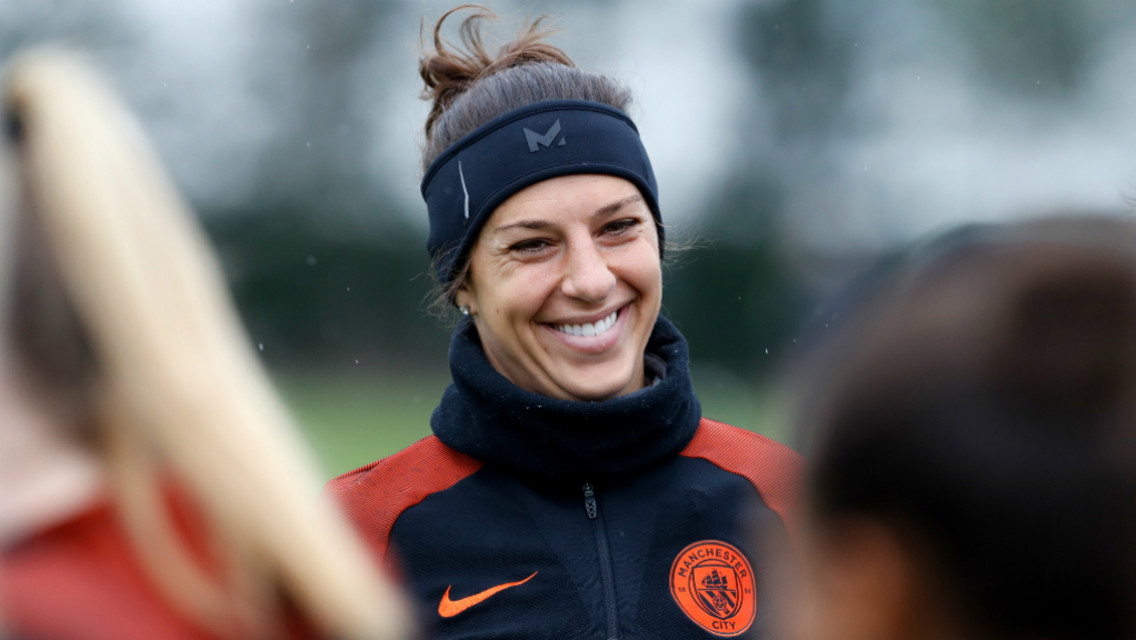 JOB DONE: Carli enjoying her time with Man City Women