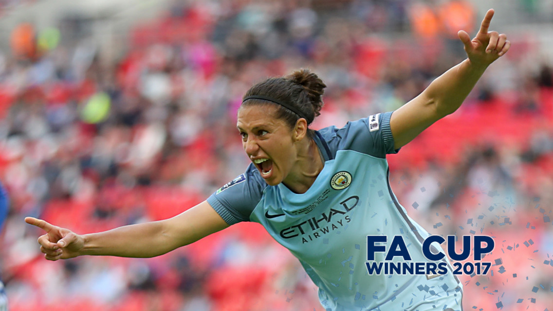 JOY: Carli Lloyd wheels away in celebration following her header at Wembley