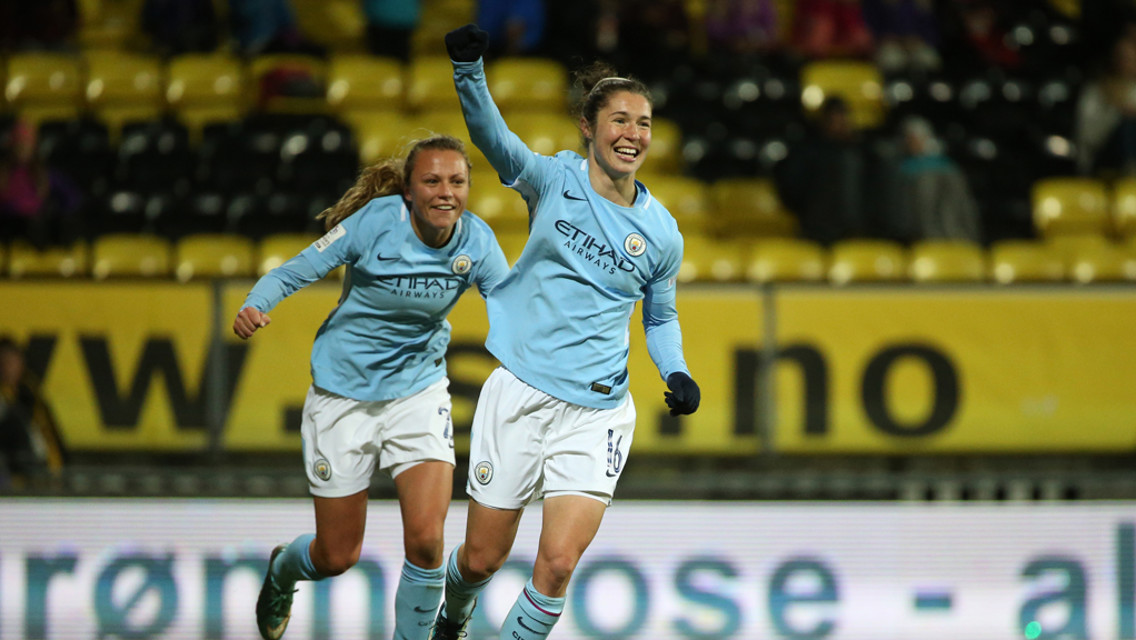 JANE JOY: Jane Ross bagged two goals in the 5-0 triumph at LSK Kvinner