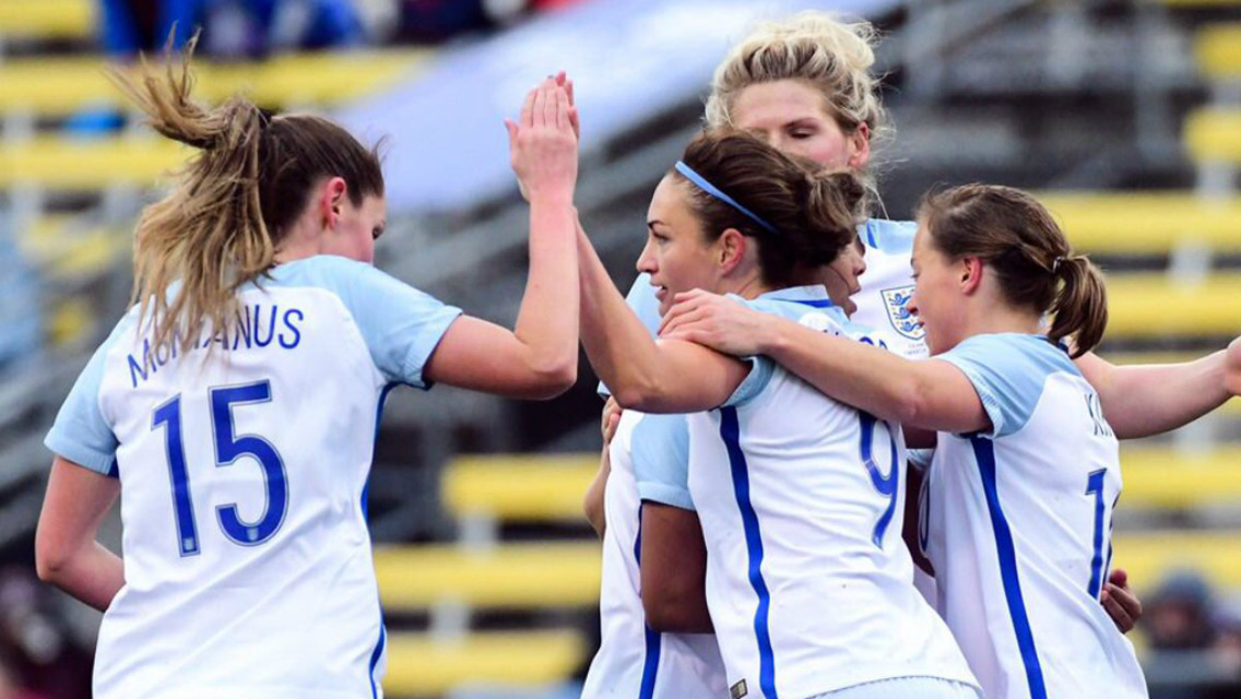 DEBUT DELIGHT: Abbie McManus congratulates Jodie Taylor on her strike