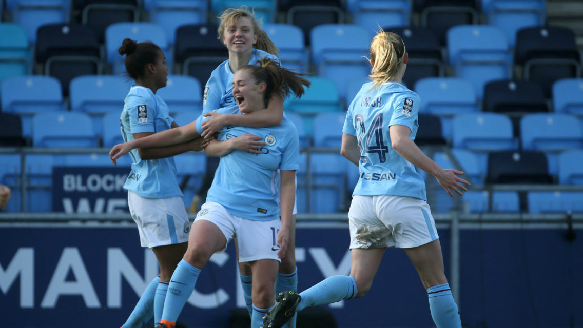 PILEDRIVER: Georgia Stanway struck a wonderful effort to salvage a point against Chelsea