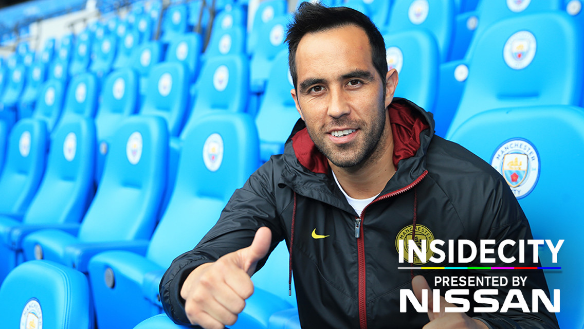 BUSY BRAVO: Claudio gives the thumbs up to a hectic first day at the club