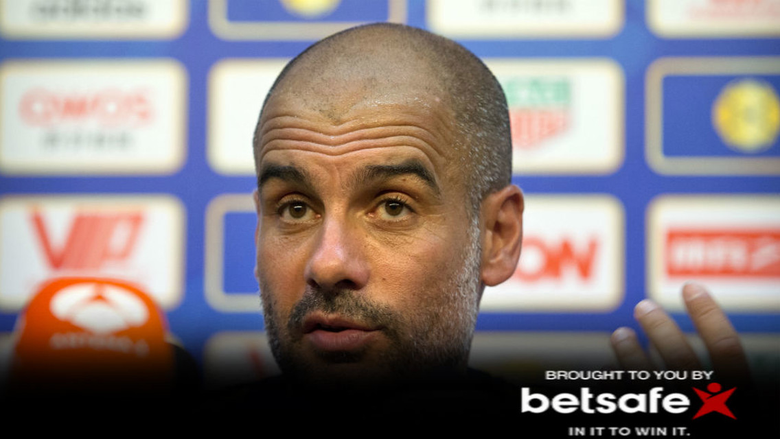 MEDIA CALL: Pep faces the press.