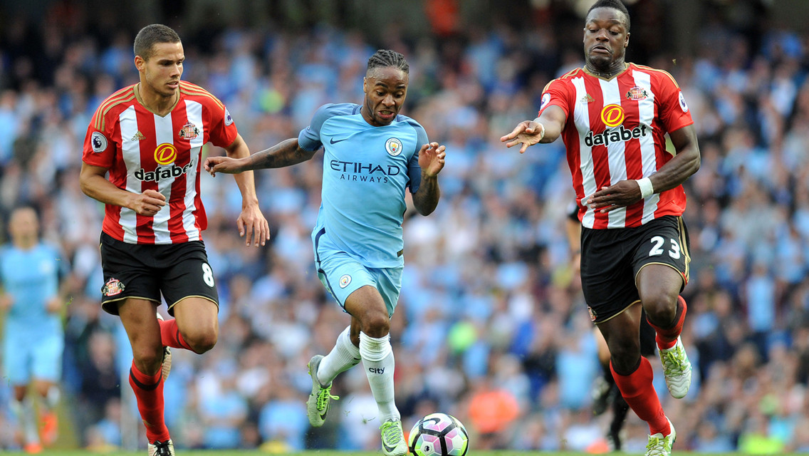 EXPLOSIVE: Raheem Sterling breaks free from Jack Rodwell and Lamine Kone