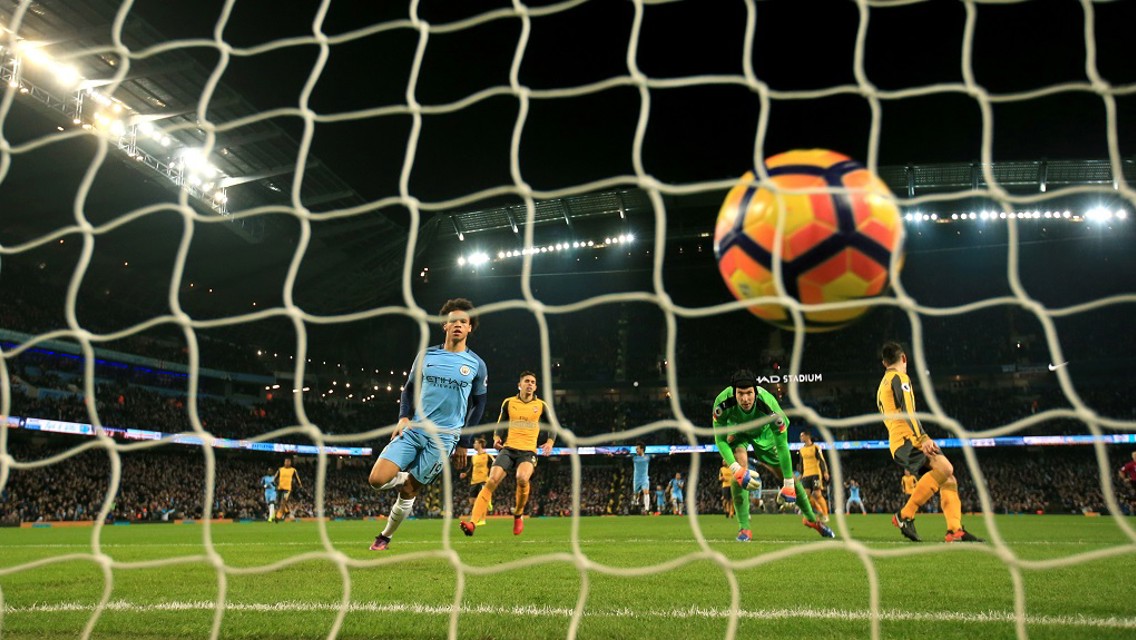IN SANE! Leroy nets his first City goal