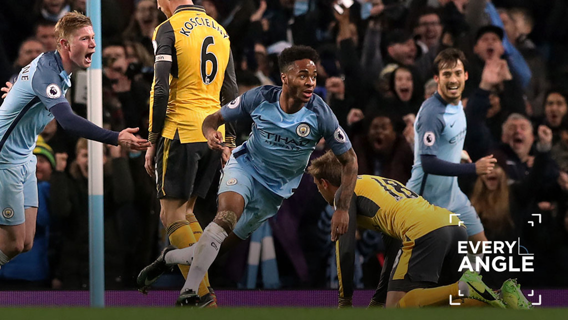 EVERY ANGLE: Raheem Sterling v Arsenal
