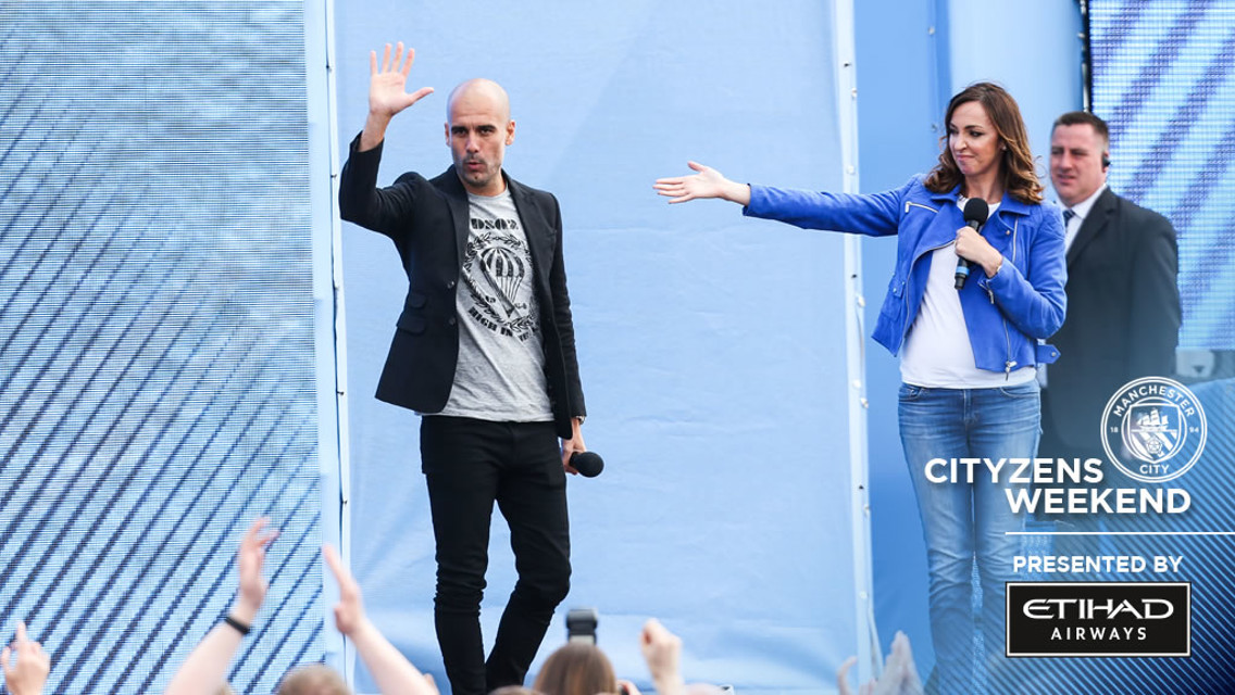 HELLO MANCHESTER: Pep received the warmest of welcomes