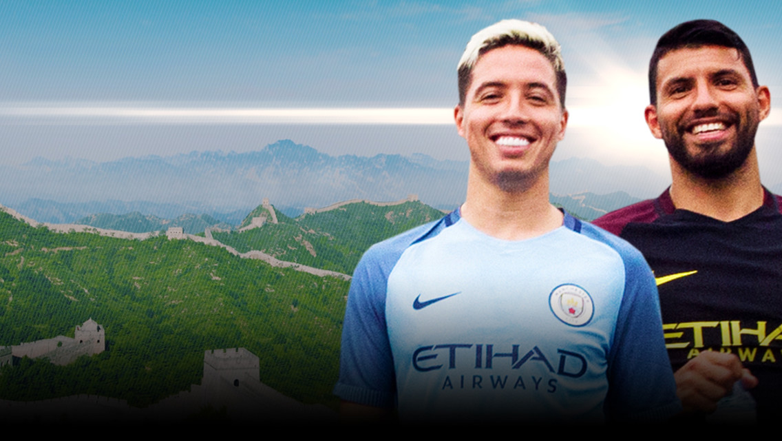 TEAM NASRI v TEAM AGUERO: All smiles now... but who will win?