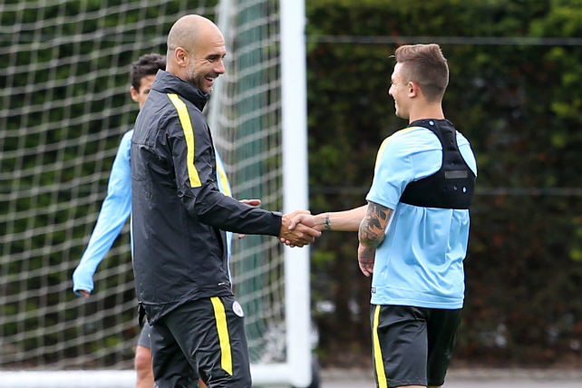 HELLO: Maffeo meets new boss Pep Guardiola