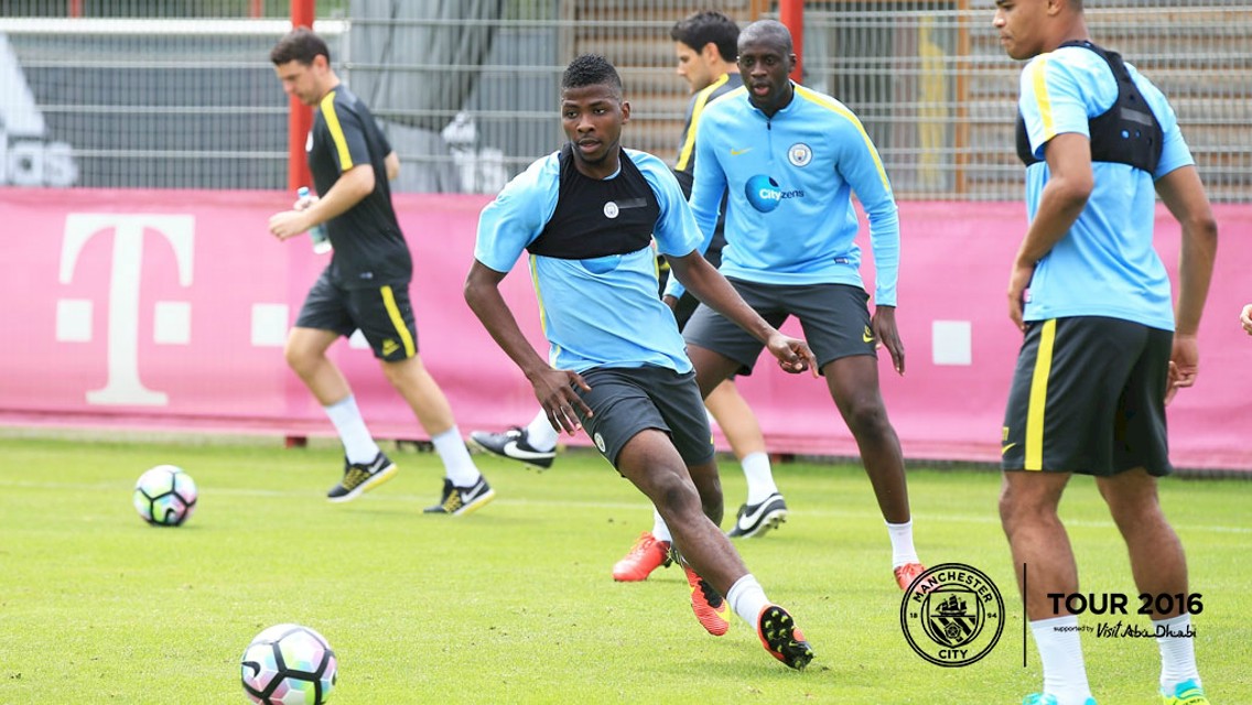 MY BALL: Kelechi eyes the ball