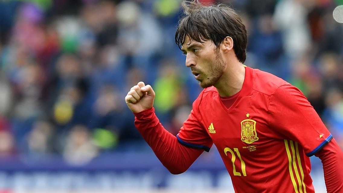 SILVA SALUTE: City midfielder looked in fine form despite Spain's exit