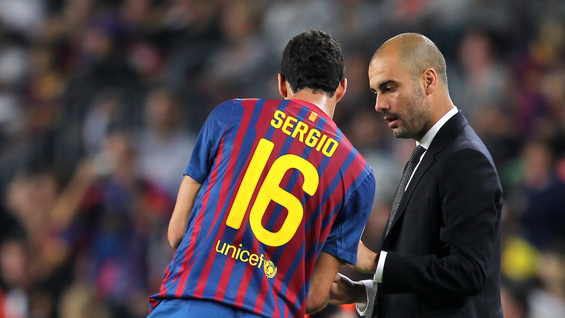 TALKING TACTICS: Pep delivers orders on the touchline