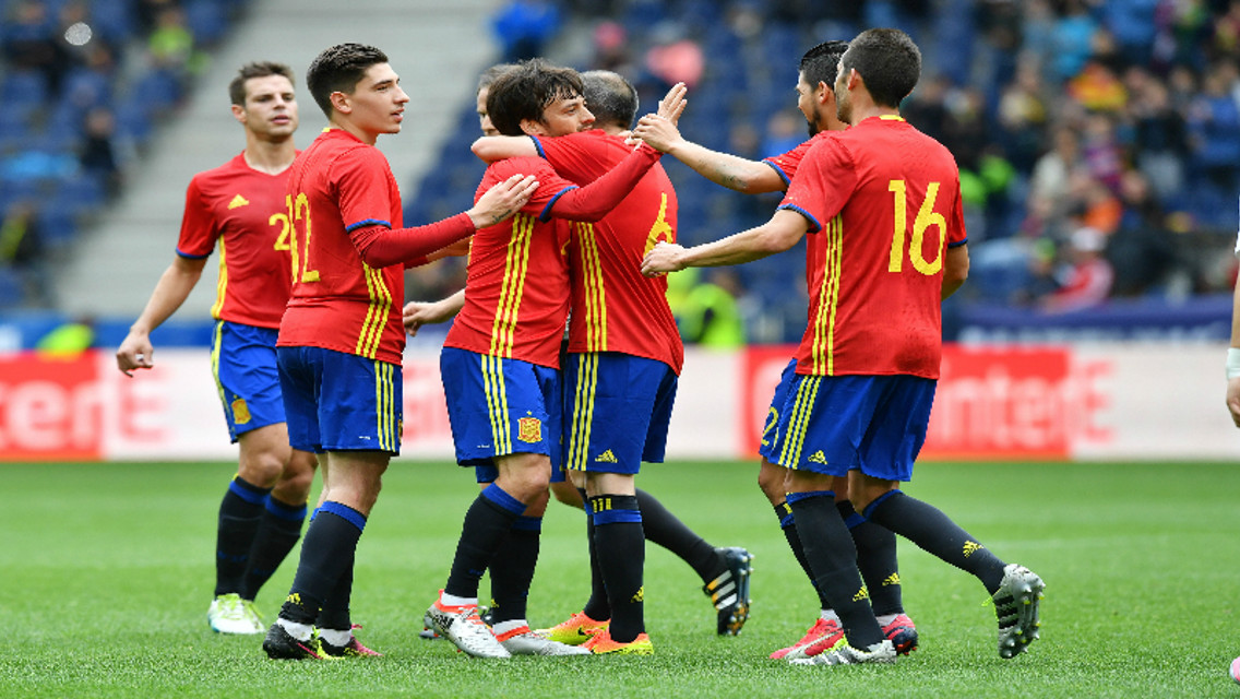 Euro 2016: David Silva celebrates his goal in Spain's 6-1 win over South Korea