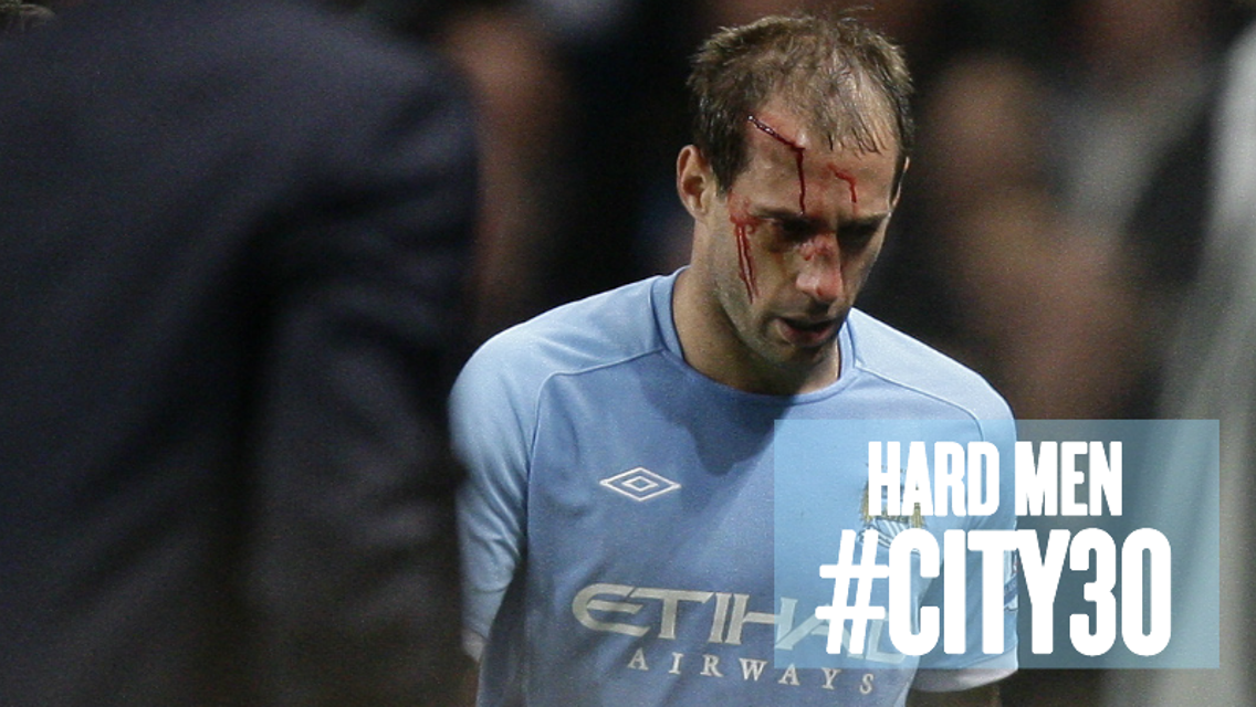 NONE HARDER: Pablo Zabaleta takes one for the team  - again