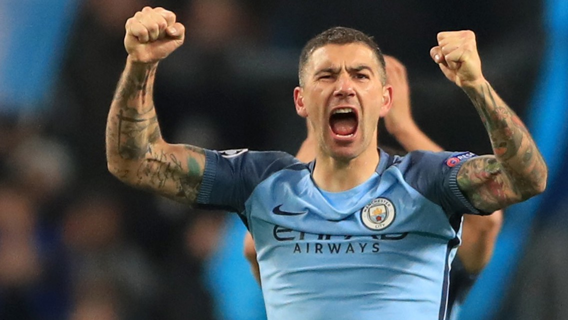 PASSION: Kolarov after City's win over Barca