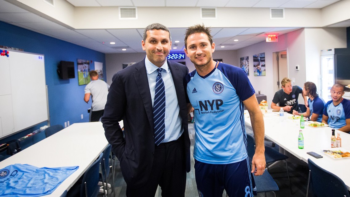 City Chairman Khaldoon Al Mubarak and Lampard in New York