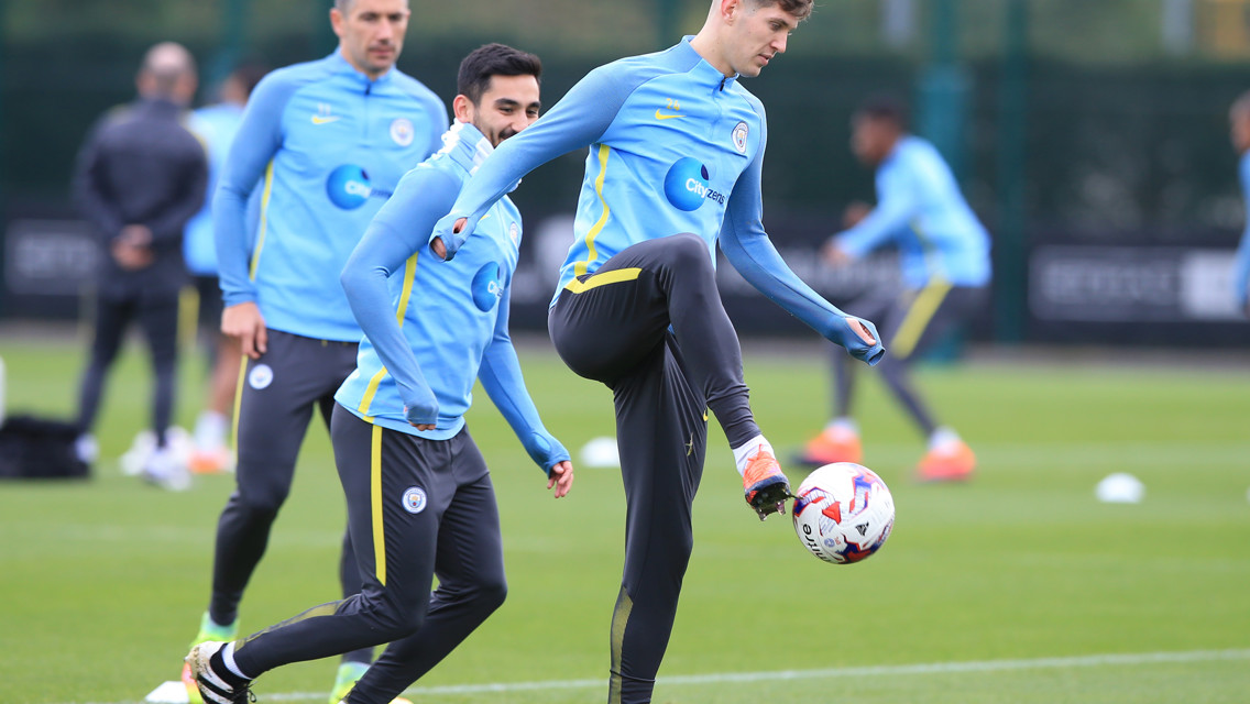 John Stones in training on Friday