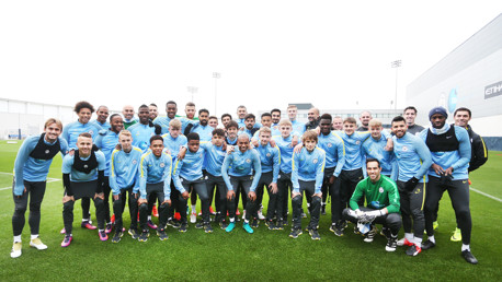 Guardiola and City first team meet academy stars 
