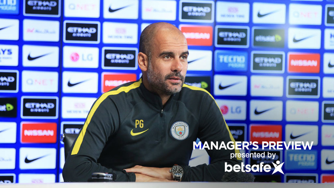 BOOST: Pep Guardiola has confirmed Sergio Aguero will be fit to face Manchester United on Thursday 