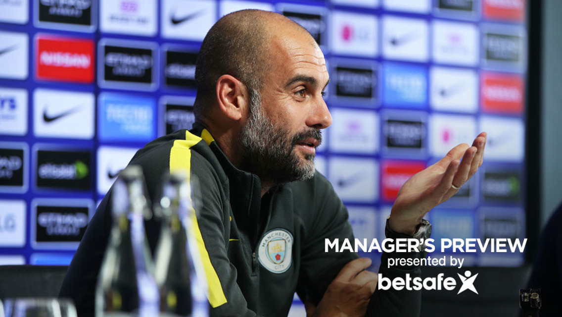 Guardiola is preparing his side of the visit of Stoke on Wednesday